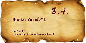 Benke Arnót névjegykártya